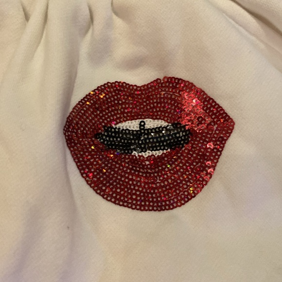 Queen of Sparkles Icon White Shorts Emoji  Sequined Motifs Size SMALL - Picture 3 of 11